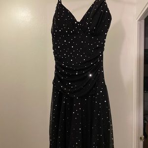 Short, sparkly black dress